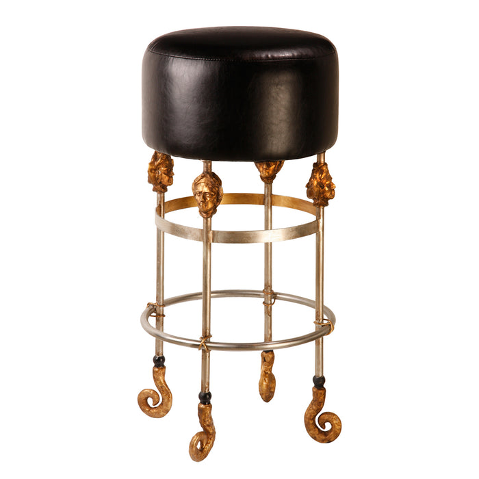 Lucas + McKearn SI1050 Bar Stool, Chrome/Gold