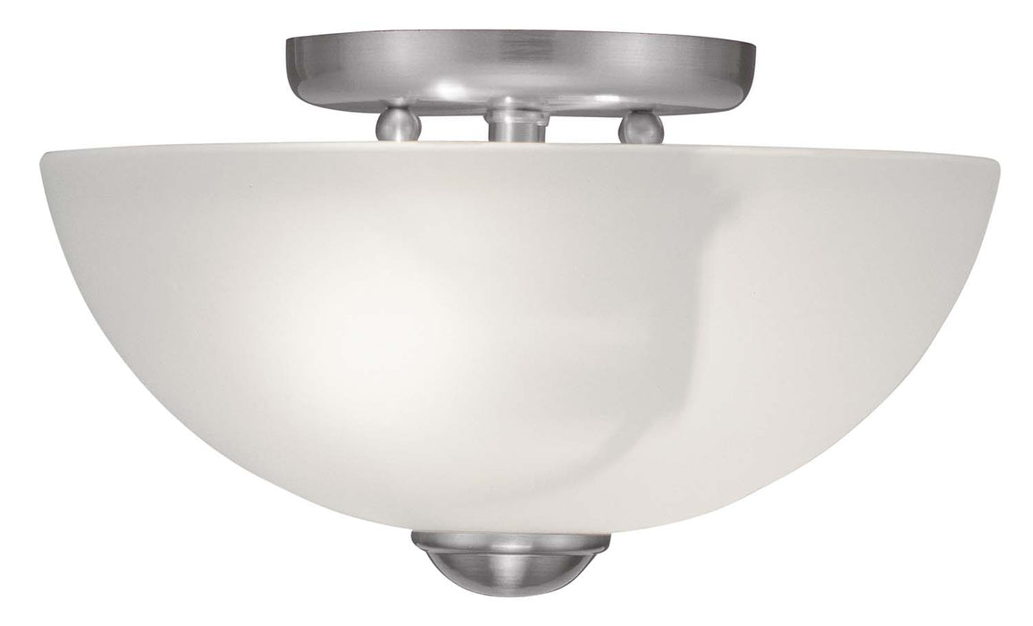 Livex Lighting 4206-91 Two Light Ceiling Mount, Brushed Nickel