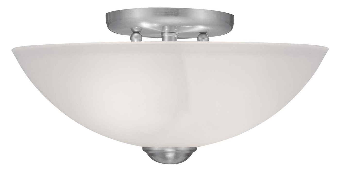Livex Lighting 4207-91 Two Light Ceiling Mount, Brushed Nickel