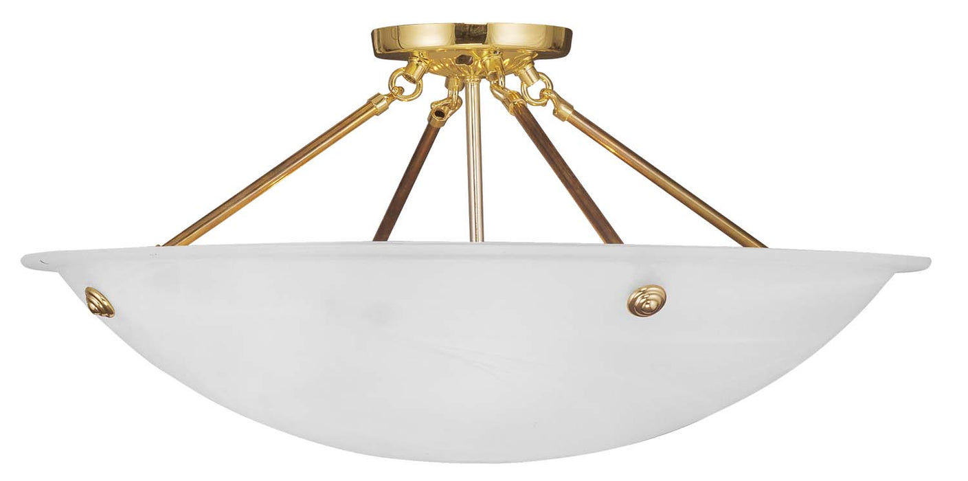 Livex Lighting 4275-02 Four Light Ceiling Mount, Polished Brass