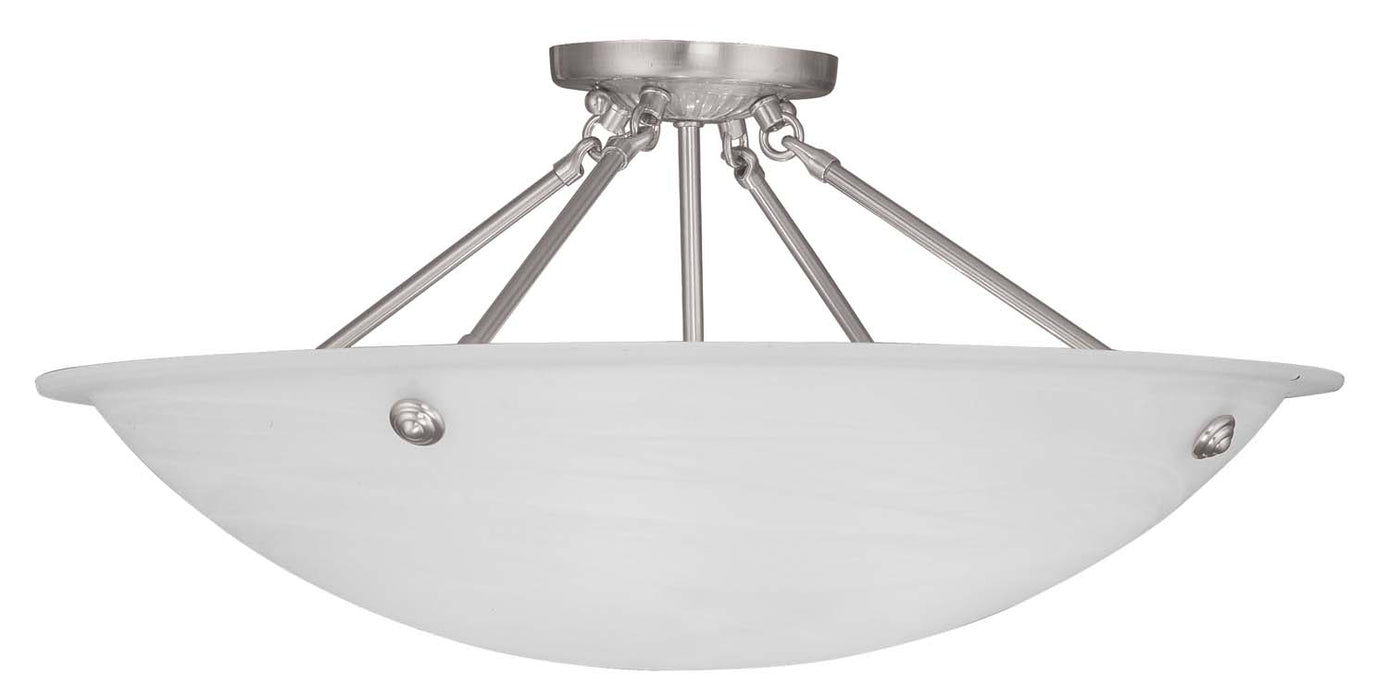 Livex Lighting 4275-91 Four Light Ceiling Mount, Brushed Nickel