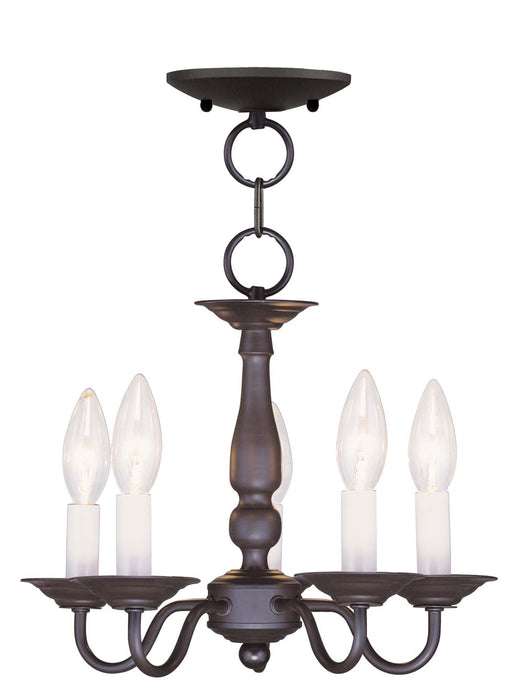 Livex Lighting 5011-07 Five Light Mini Chandelier/Ceiling Mount, Bronze