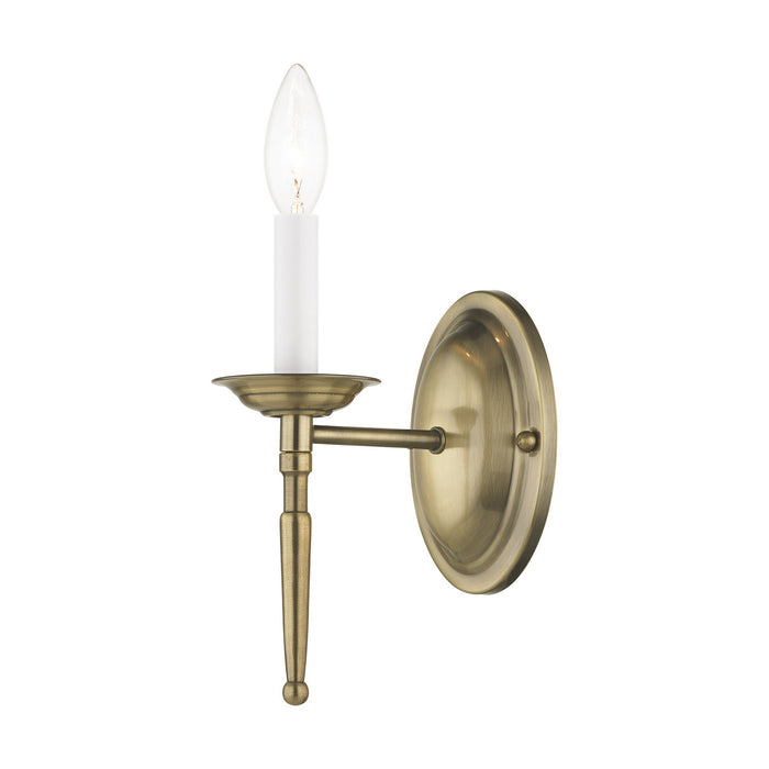 Livex Lighting 5121-01 One Light Wall Sconce, Antique Brass