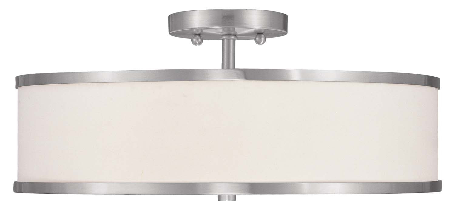 Livex Lighting 6352-91 Three Light Ceiling Mount, Brushed Nickel