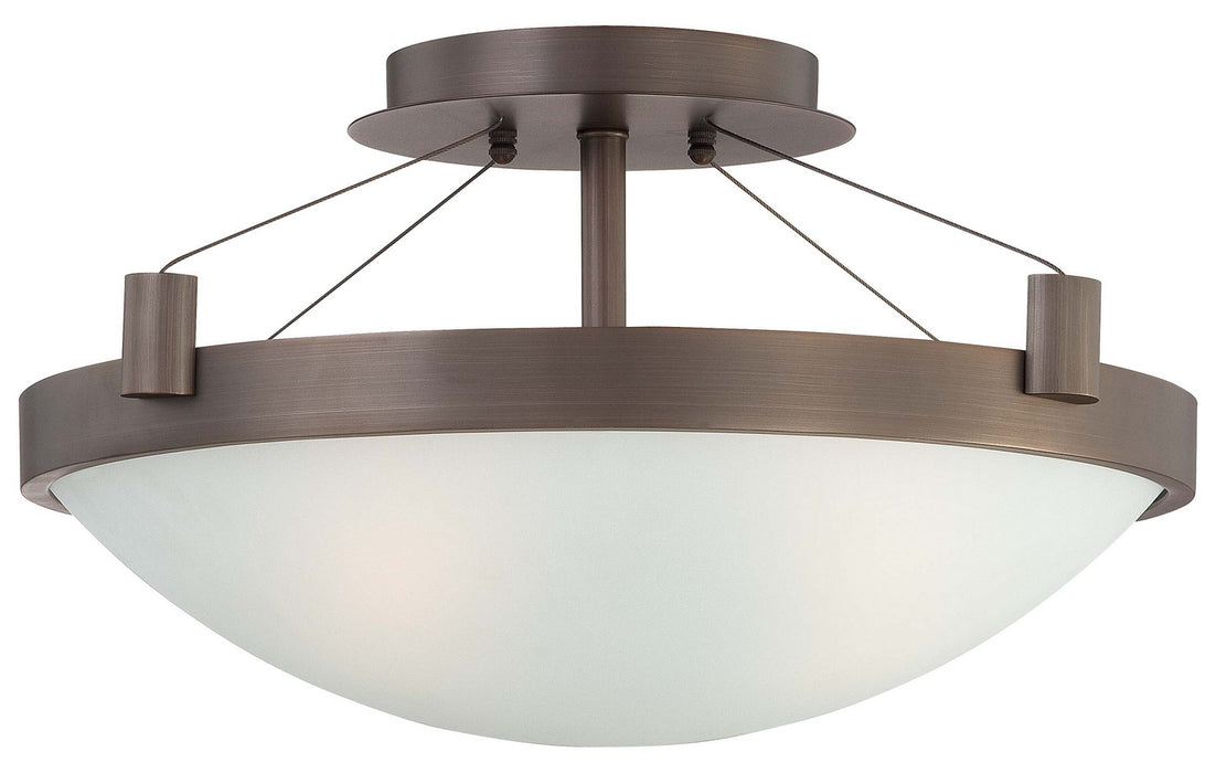 George Kovacs P591-647 Three Light Semi Flush Mount, Copper Bronze Patina