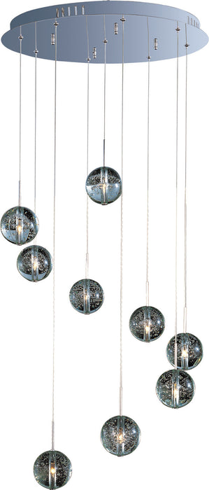 ET2 E24254-91PC Nine Light Pendant, Polished Chrome