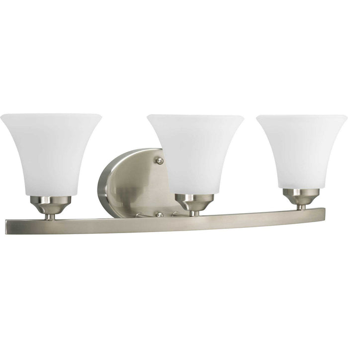 Progress Lighting P2010-09 Three Light Bath Bracket, Brushed Nickel