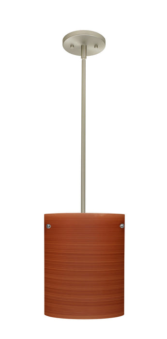 Besa 1TT-4006CH-SN One Light Pendant, Satin Nickel