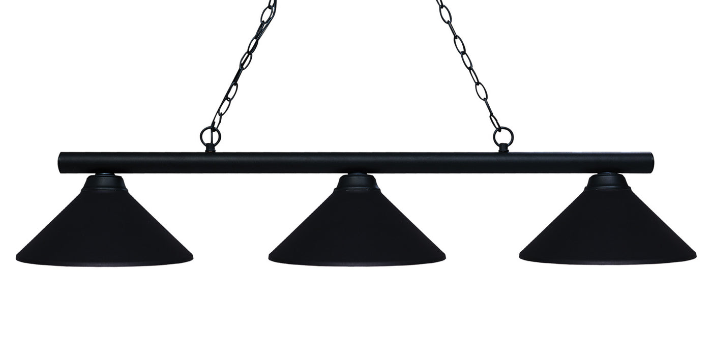 Z-Lite 155-3MB-MMB Three Light Billiard, Matte Black