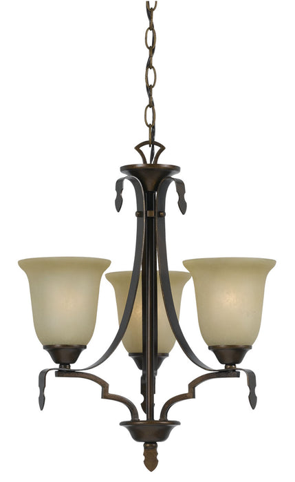 Cal Lighting FX-3506/3 Three Light Chandelier, Gold Bronze
