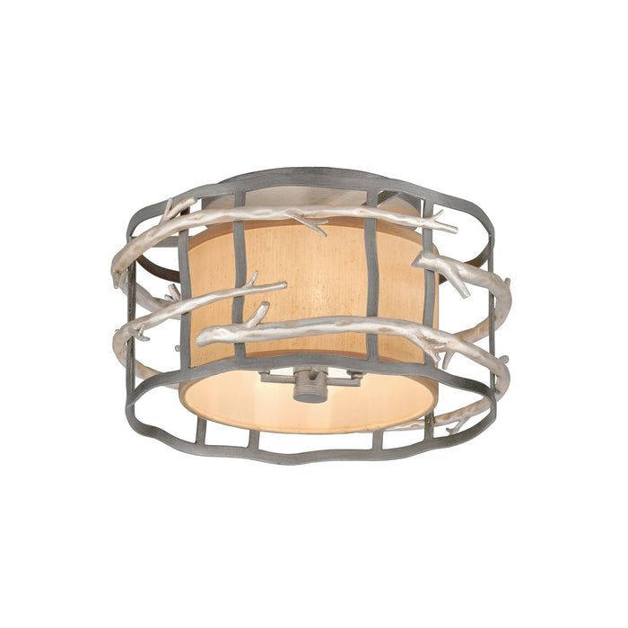 Troy Lighting C2881-GRA/WSL Four Light Flush Mount, Graphite And Silver Leaf