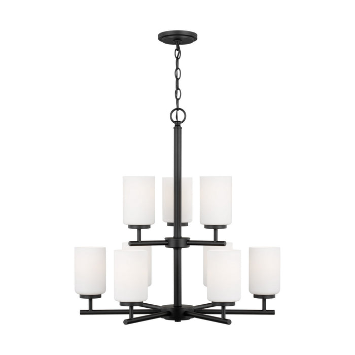 Generation Lighting 31162-112 Nine Light Chandelier, Midnight Black