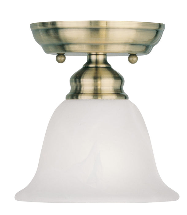 Livex Lighting 1350-01 One Light Ceiling Mount, Antique Brass