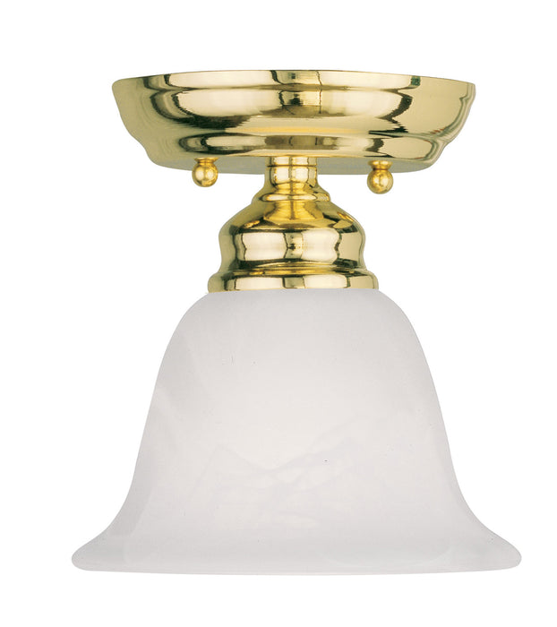 Livex Lighting 1350-02 One Light Ceiling Mount, Polished Brass