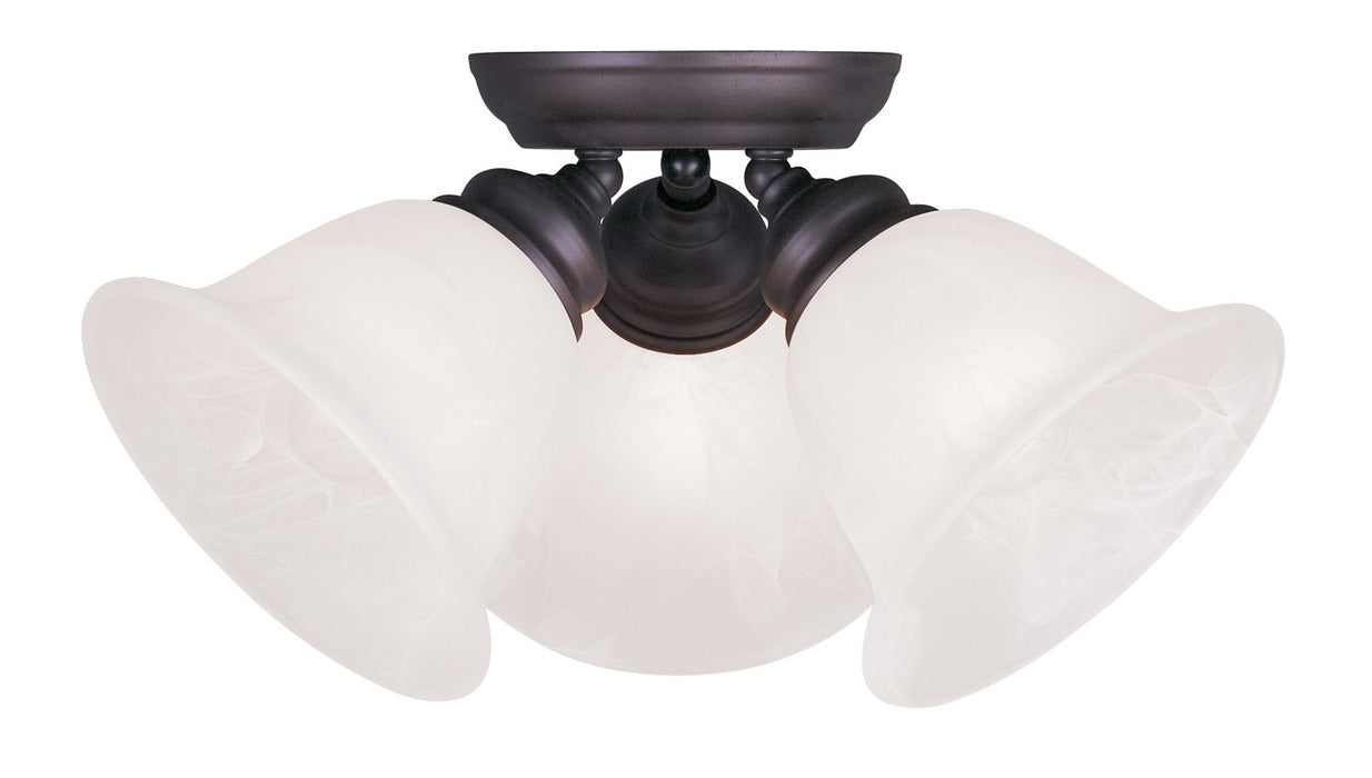 Livex Lighting 1358-07 Three Light Ceiling Mount, Bronze