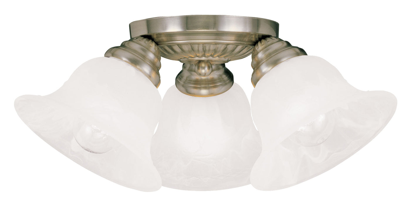 Livex Lighting 1529-01 Three Light Ceiling Mount, Antique Brass