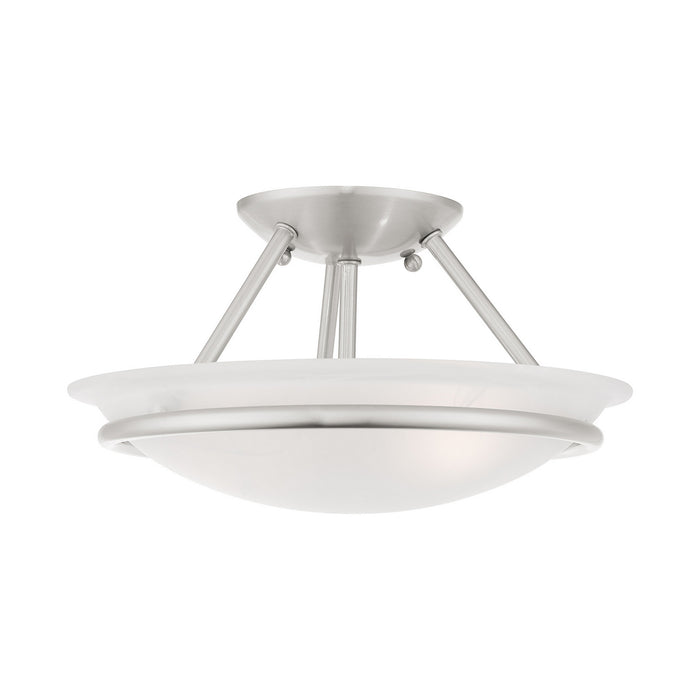 Livex Lighting 4823-91 Two Light Ceiling Mount, Brushed Nickel