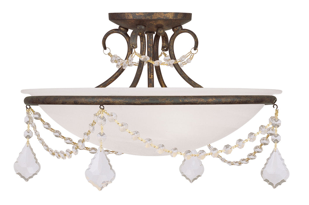 Livex Lighting 6524-71 Three Light Ceiling Mount, Hand Applied Venetian Golden Bronze
