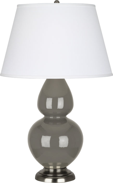 Robert Abbey CR22X One Light Table Lamp, Ash Glazed Ceramic w/Antique Silvered