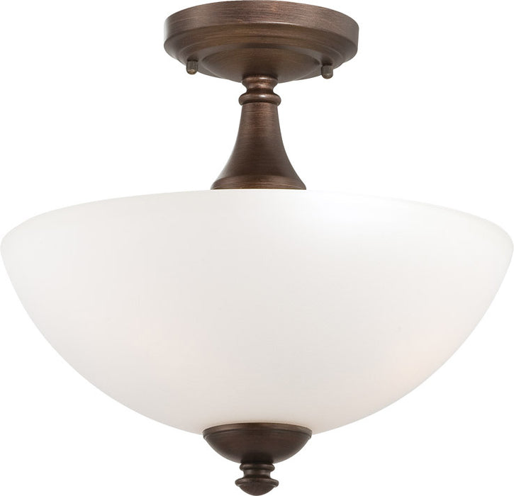 Nuvo Lighting 60-5144 Three Light Semi Flush Mount, Prairie Bronze
