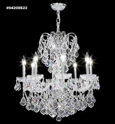 James R. Moder 94208S22 Eight Light Chandelier, Silver