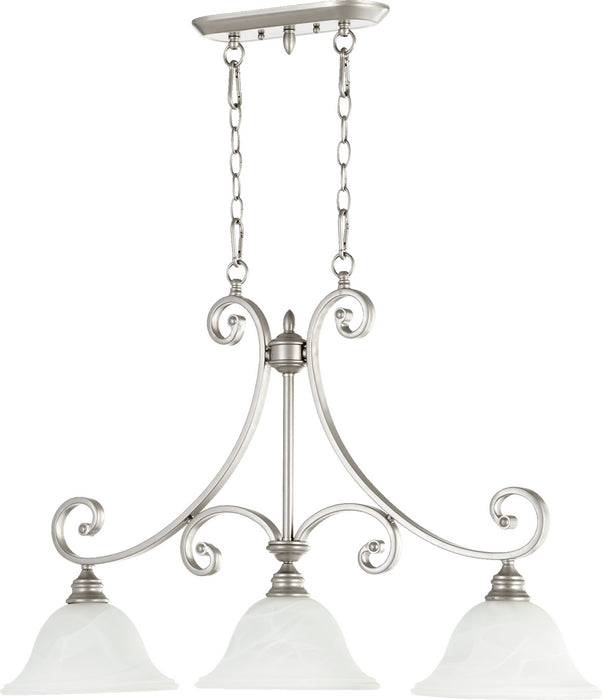 Quorum 6554-3-64 Three Light Island Pendant, Classic Nickel