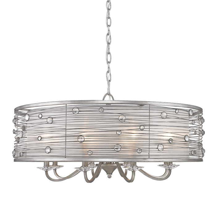 Golden 1993-8 PS Eight Light Chandelier, Peruvian Silver