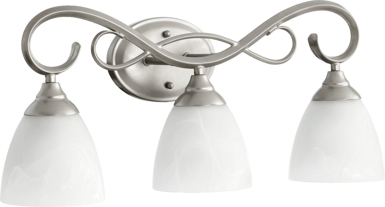 Quorum 5108-3-64 Three Light Vanity, Classic Nickel