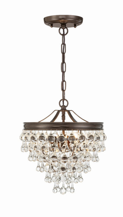 Crystorama 130-VZ Three Light Mini Chandelier, Vibrant Bronze