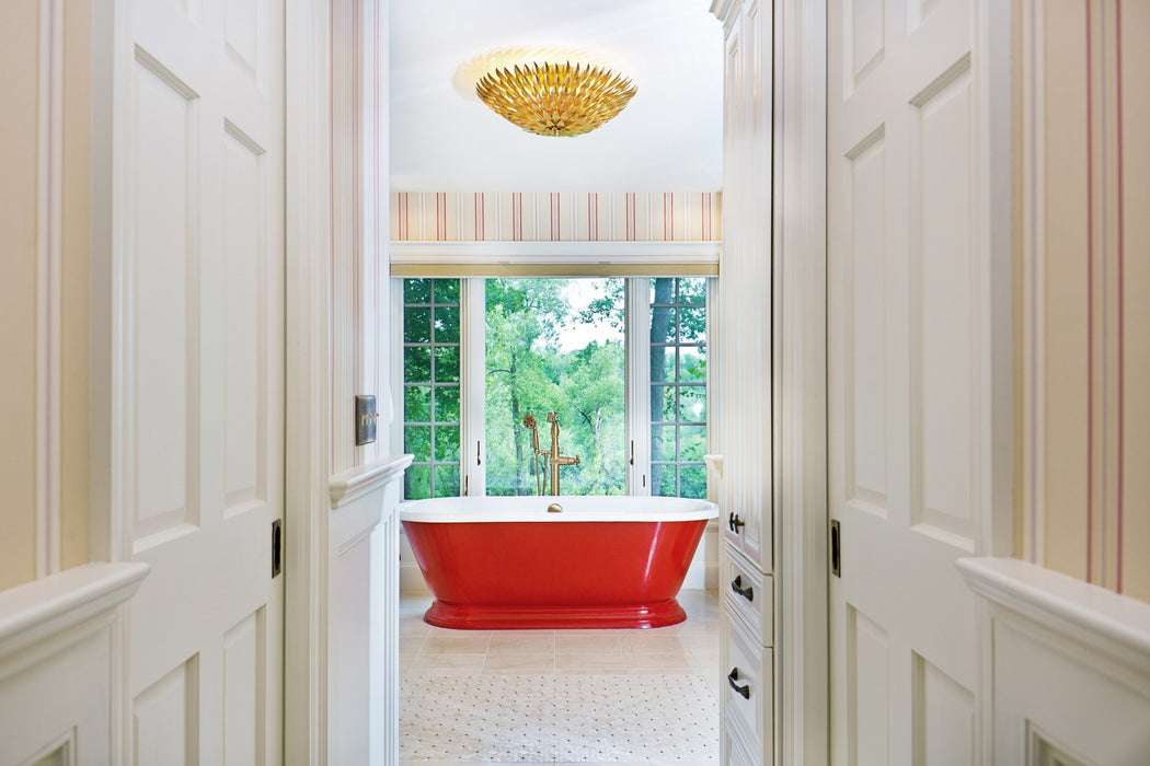 Crystorama 507-GA Six Light Flush Mount, Antique Gold