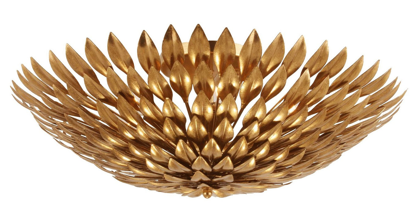 Crystorama 507-GA Six Light Flush Mount, Antique Gold