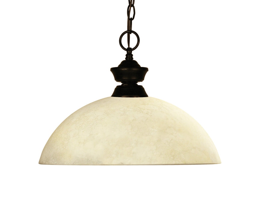 Z-Lite 100701BRZ-DGM14 One Light Pendant, Bronze
