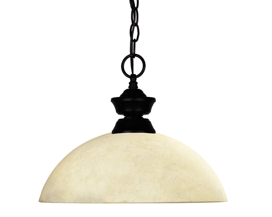 Z-Lite 100701MB-DGM14 One Light Pendant, Matte Black