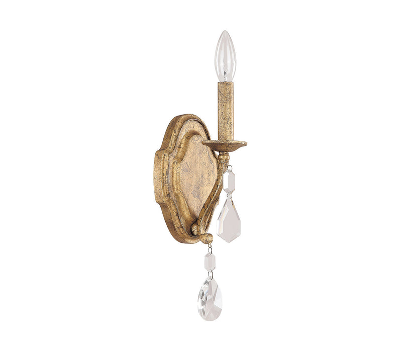 Capital Lighting 1616AG-CR One Light Wall Sconce, Antique Gold