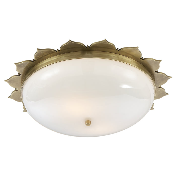 Visual Comfort Signature AH 4030NB-WG Two Light Flush Mount, Natural Brass