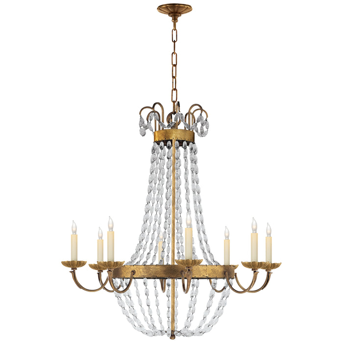 Visual Comfort Signature CHC 1408GI-SG Eight Light Chandelier, Gilded Iron