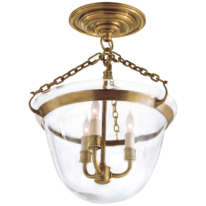Visual Comfort Signature CHC 2109AB Three Light Semi-Flush Mount, Antique-Burnished Brass