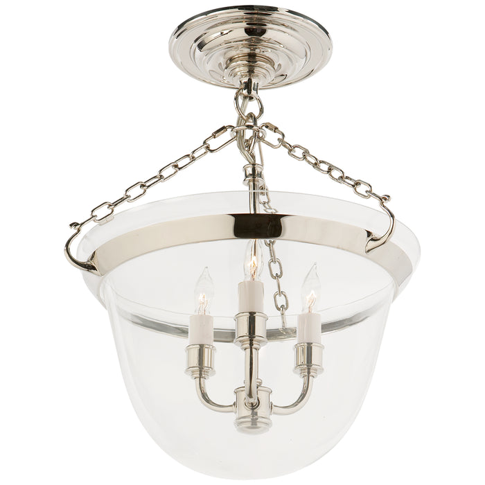 Visual Comfort Signature CHC 2109PN Three Light Semi-Flush Mount, Polished Nickel