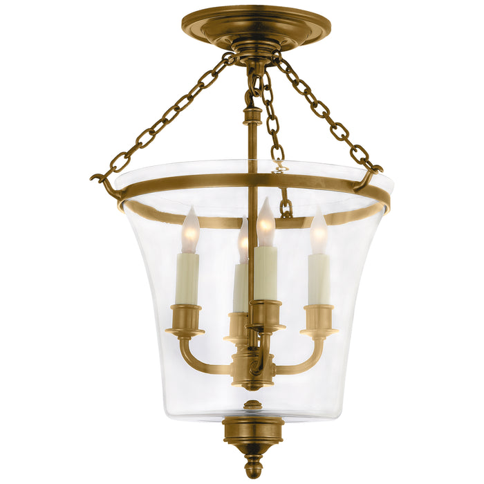 Visual Comfort Signature CHC 2209AB Four Light Semi-Flush Mount, Antique-Burnished Brass