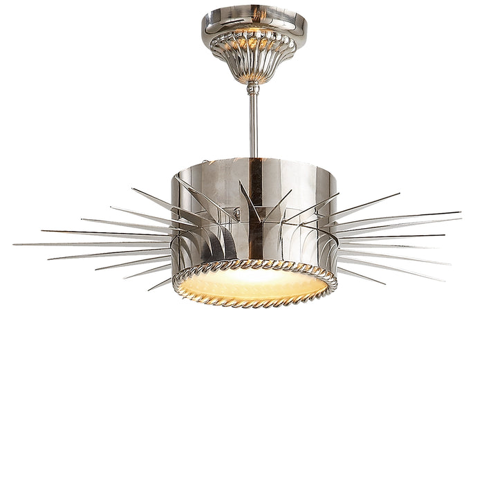 Visual Comfort Signature SK 5201PN One Light Semi Flush Mount, Polished Nickel