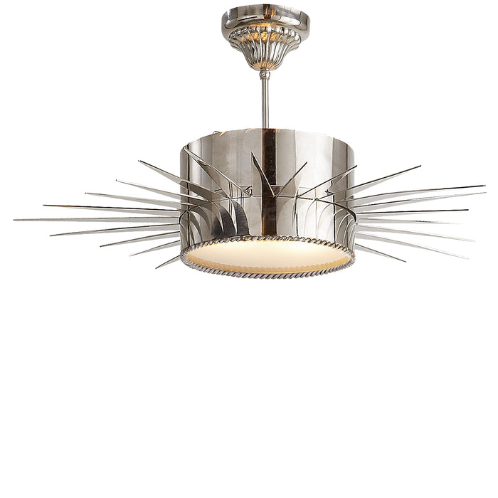 Visual Comfort Signature SK 5202PN Two Light Semi Flush Mount, Polished Nickel