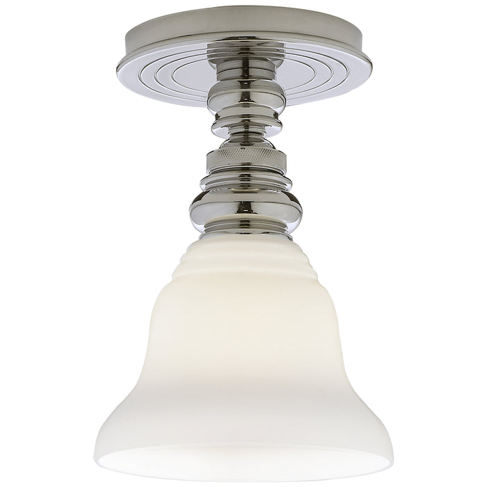Visual Comfort Signature SL 5001PN/SLEG-WG One Light Flush Mount, Polished Nickel