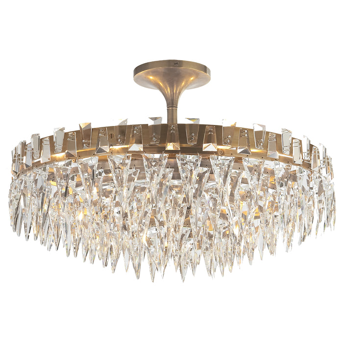 Visual Comfort Signature SN 4001HAB Ten Light Flush Mount, Hand-Rubbed Antique Brass