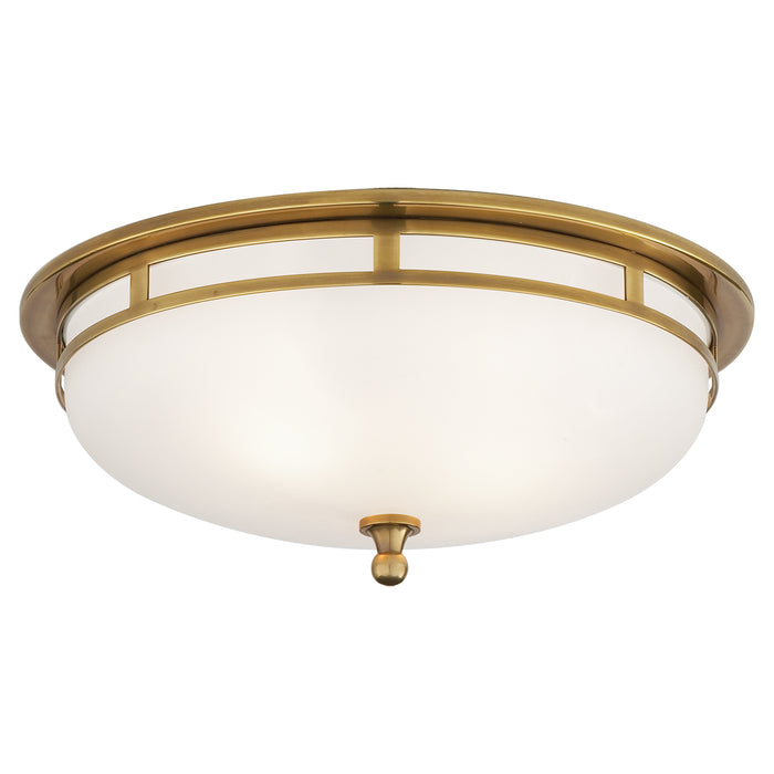 Visual Comfort Signature SS 4011HAB-FG Two Light Flush Mount, Hand-Rubbed Antique Brass