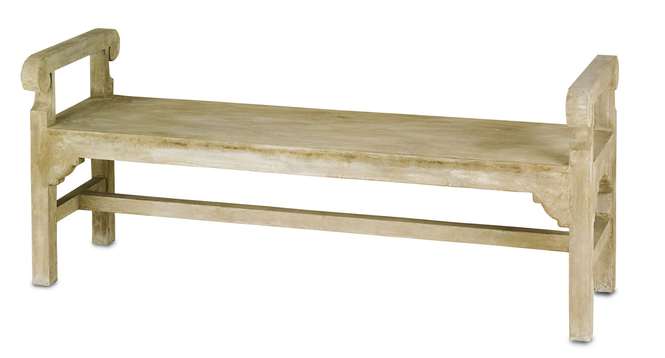 Currey and Company 2022 Bench, Portland/Faux Bois