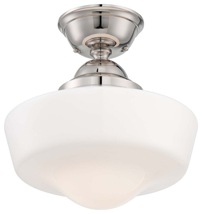 Minka-Lavery 2257-613 One Light Semi Flush Mount, Polished Nickel
