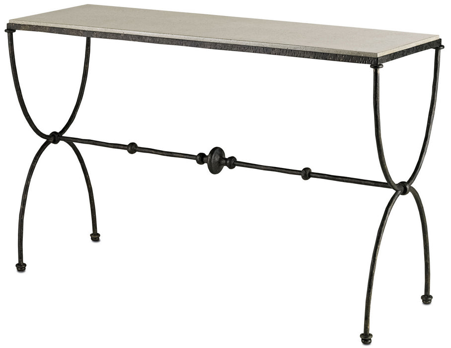 Currey and Company 4142 Console Table, Rustic Bronze/Polished Concrete