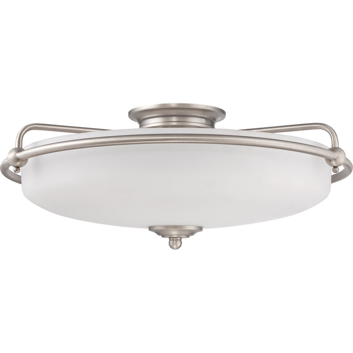Quoizel GF1621AN Four Light Flush Mount, Antique Nickel