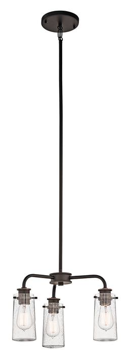 Kichler 43057OZ Three Light Chandelier/Semi Flush, Olde Bronze