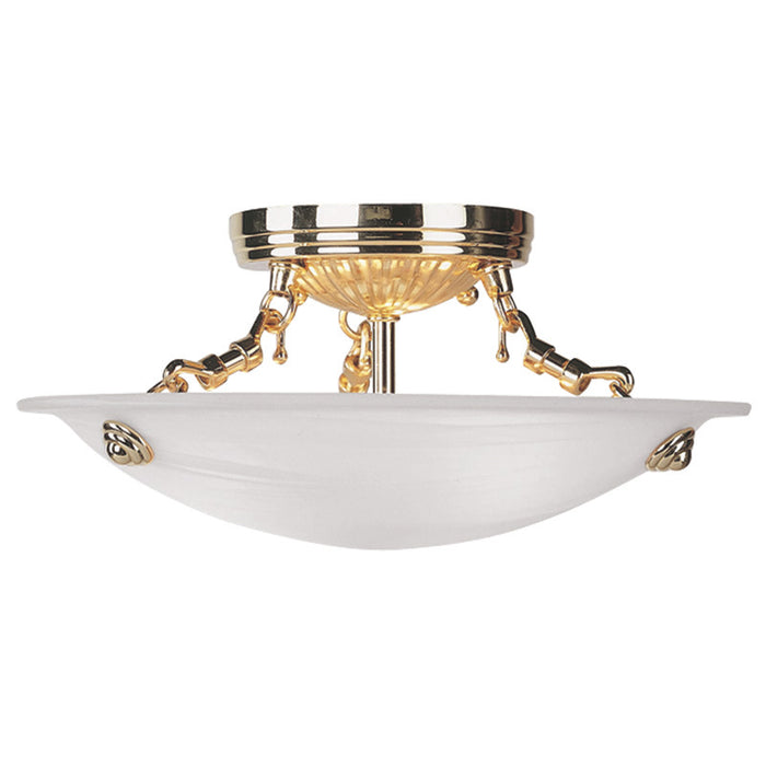 Livex Lighting 4272-02 Three Light Ceiling Mount, Polished Brass